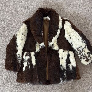 Kids Fur Coat - Brown and White